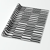 Funky Stripes in zwart-wit Cadeaupapier (Uitgerold)