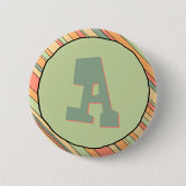 Funky Stripes Monogram Button (Voorkant)