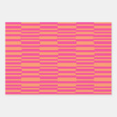Funky Stripes Roze en Sinaasappel Inpakpapier Vel (Voorkant)