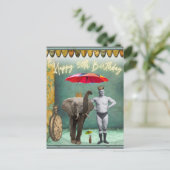 Funky  Strongman 50th Birthday Briefkaart (Staand voorkant)