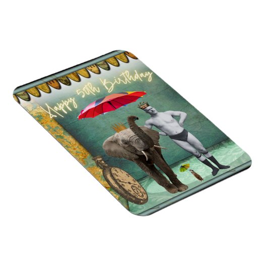 Funky  Strongman 50th Birthday Magneet (Rechterzijde)