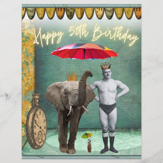 Funky  Strongman 50th Birthday Scrapbooking (Voorkant)