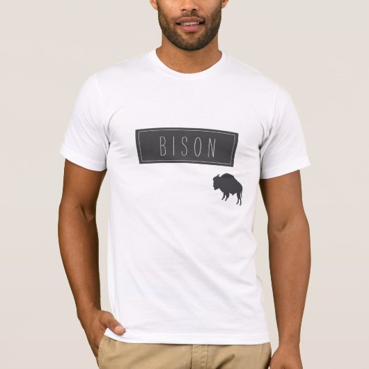 Funky Stylish Bison Minimalism T-shirt (Voorkant)