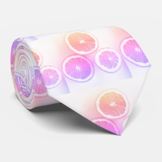 Funky Stylized Sinaasappels Pattern Stropdas (Opgerold)