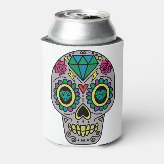 Funky Sugar Skull Design Boho Love Blikjeskoeler (Blikje Achterkant)