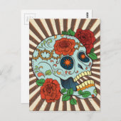 Funky Sugar Skulls Dia de los Muertos Briefkaart (Voorkant / Achterkant)