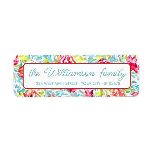 Funky Summer Colours Paint Art Pattern Etiket (Voorkant)