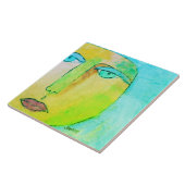 Funky Sun Face Abstract schilderij Tegeltje (Zijkant)