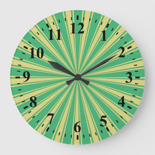 Funky Sun Rays Retro Stripes #5 Grote Klok (Voorkant)