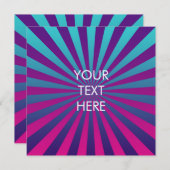 Funky Sunburst Pattern Blank Square Kaart (Voorkant / Achterkant)