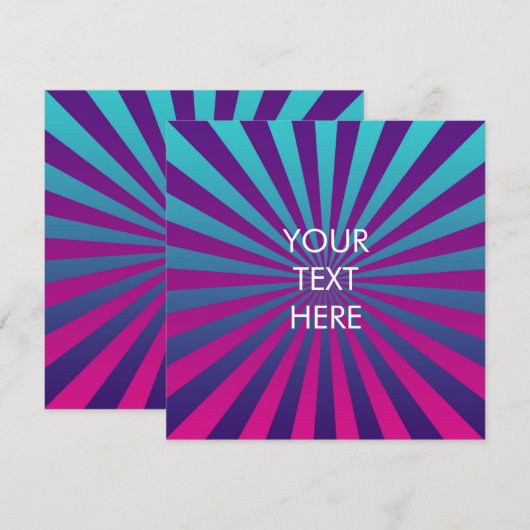 Funky Sunburst Pattern Blank Square Kaart (Voorkant / Achterkant)