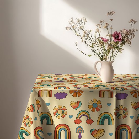 Funky Swirl Tablecloth Groovy 70s Dining Decor Tafelkleed