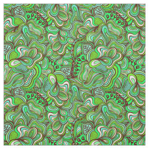 Funky Swirled Abstract Groen Stof