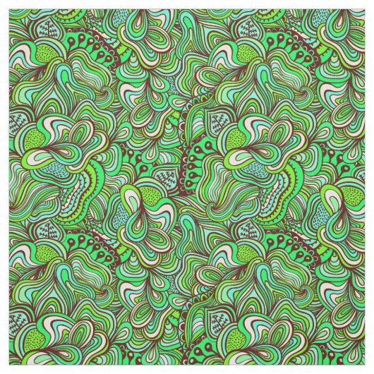 Funky Swirled Abstract Groen Stof (Swatch)