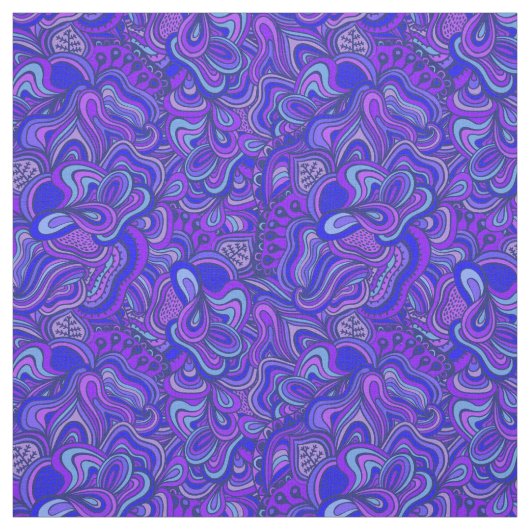 Funky Swirled Abstract Paarse Stof (Swatch)