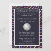 Funky Swirls Disco Theme 70's Party Kaart (Achterkant)