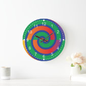 Funky Swirls Pattern Color Splash Grote Klok (Huis)