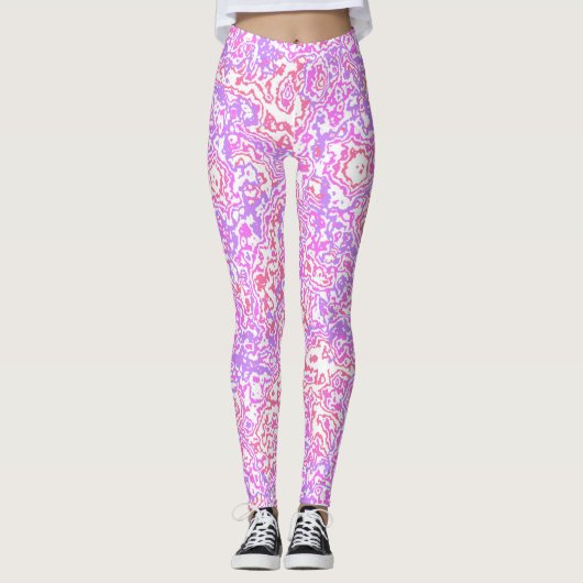 Funky Swirly Boho Hippie Kleurrijk Abstract Marmer Leggings (Voorkant)