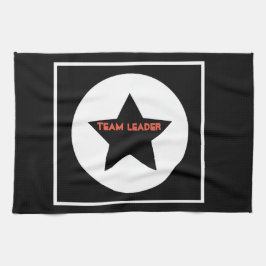 Funky Team Leader Star Black en White Theedoek