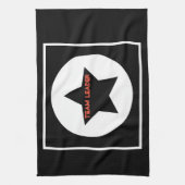 Funky Team Leader Star Black en White Theedoek (Verticaal)