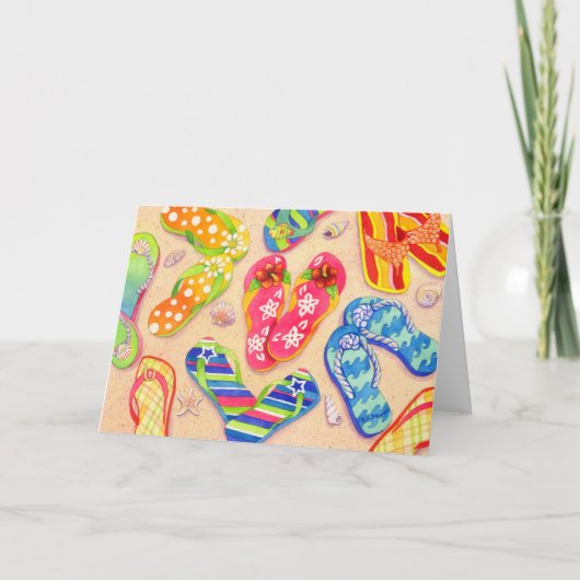 Funky Teenslipper Kaart (Voorkant)