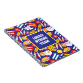 Funky Ten Pin Bowling Arcade Patterned Team League Notitieboek (Rechterzijde)