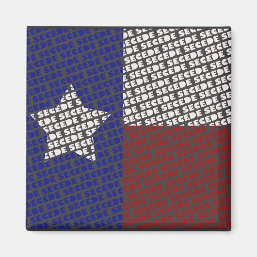 funky Texas SECEDE vlag magneet (Voorkant)