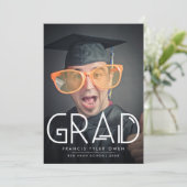 Funky Text AFSTUDEERDER met foto | Klasse 2023 Aankondiging (Staand voorkant)