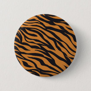 Funky Tiger Stripes Wild Animal Patronen Giften Ronde Button 5,7 Cm
