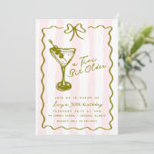 Funky Tini Beetje Oudere Martini Verjaardagsfeestj Kaart (Staand voorkant)