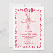 Funky Tini Bit Older Martini Birthday Party Doodle Kaart (Voorkant)