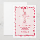 Funky Tini Bit Older Martini Birthday Party Doodle Kaart (Voorkant / Achterkant)