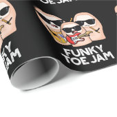Funky Toe Jam Funny Music Pun Dark BG Cadeaupapier (Rol Hoek)