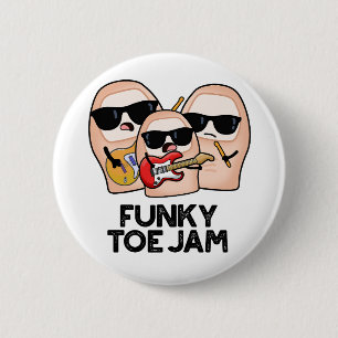 Funky Toe Jam Funny Music Pun Ronde Button 5,7 Cm