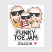 Funky Toe Jam Funny Music Pun Sticker (Vel)