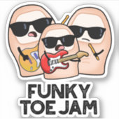 Funky Toe Jam Funny Music Pun Sticker (Voorkant)