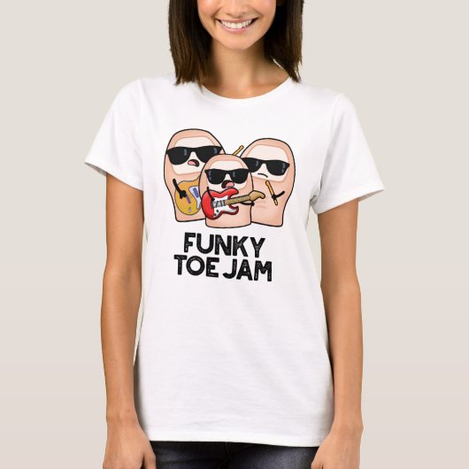 Funky Toe Jam Funny Music Pun T-shirt (Voorkant)
