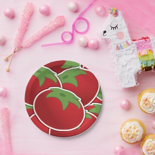 Funky tomato papieren bordje (Feest)
