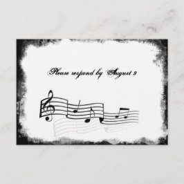 Funky Torn Paper Black Music Rsvp met enveloppen Kaartje