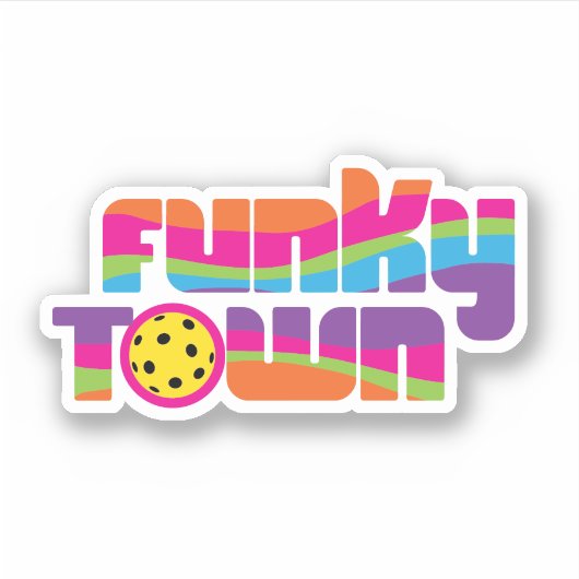 Funky Town pickleball Sticker (Voorkant)