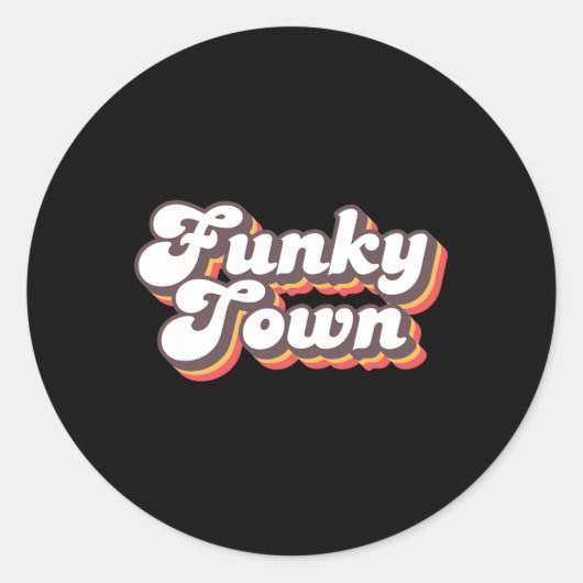Funky Town Roller Disco Outfit Retro 70s Costume F Ronde Sticker (Voorkant)