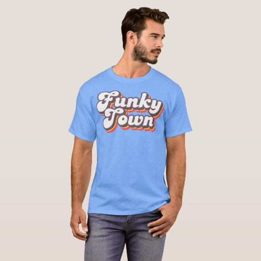 Funky Town Roller Disco Outfit Retro 70s Costume T-shirt (Voorkant volledig)