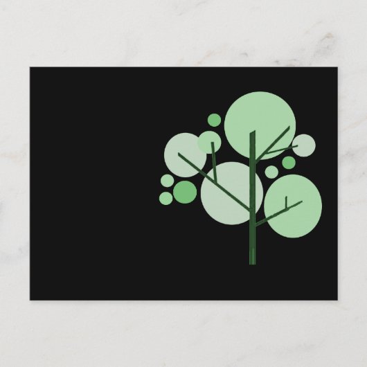 Funky Tree met zwarte achterkant Briefkaart (Voorkant)