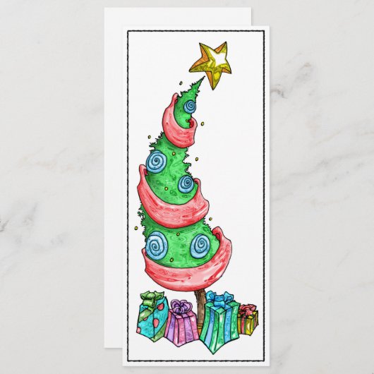 Funky Tree platte kaart (Voorkant / Achterkant)