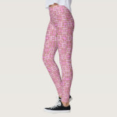 Funky Trendy Cute Geometric Pink Blocks Squares Leggings (Links)