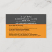 Funky trendy kleurrijke wimpers logo na verzorging visitekaartje (Achterkant)