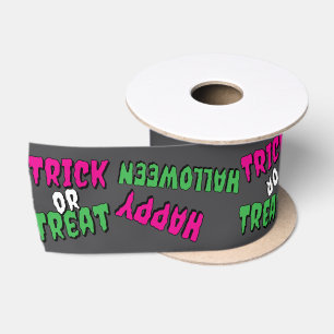 Funky Trick or treat en Happy Halloween Satijnen Lint