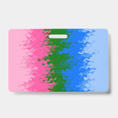 Funky Trippy Aanpasbare Omniromantische Pride Vlag Badge (Achterkant)