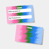 Funky Trippy Aanpasbare Omniromantische Pride Vlag Badge (Voor- en achterkant)