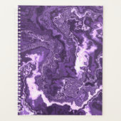 Funky Trippy Boho Hippie Monochroom Paars Marmer Planner (Voorkant)
